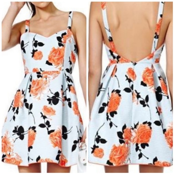 MINKPINK Dresses & Skirts - MINKPINK Queens Garden Blue Orange Floral Dress